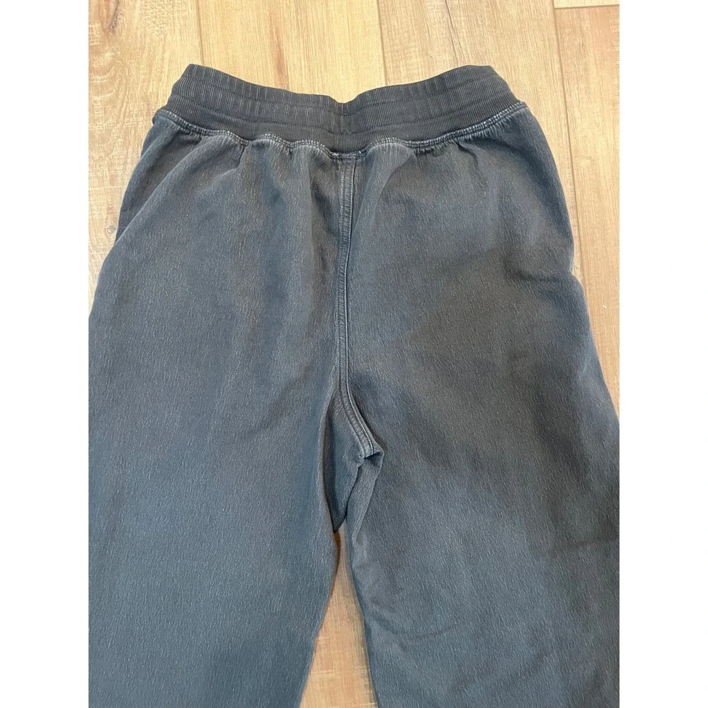 Aerie Wide Leg Lounge Pants Faded Black Drawstring Raw Hem Small - Picture 9 of 9